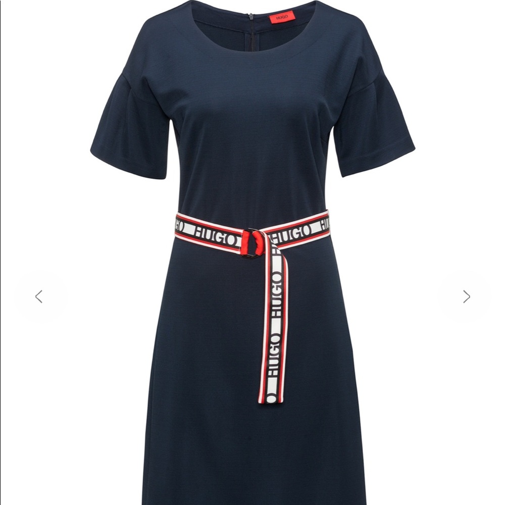 NWOT Hugo Boss Tulip-Sleeve Jersey Dress